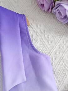 SHEIN 2入組年輕女孩優雅馬甲和漸變外套,設有細肩帶上衣和鬆懈褲子,適用於派對和夏季場合 - 彩色 - 查看 6