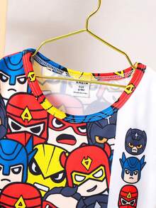 Ensemble T-shirt Et Short Pour Bébé Garçon Avec Motif De Dessin Animé Mignon Pour Le Printemps Et L'été - Multicolore - Voir 3