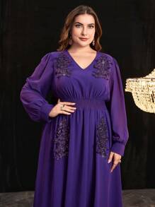 Modelyn Women's Plus Size Purple Dress - Purple - View 1