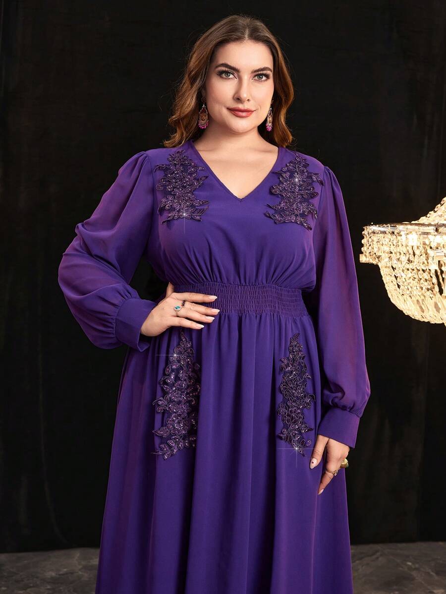 Modelyn Women's Plus Size Purple Dress - Purple - View 1