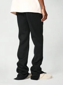 SUMWON Ultra Comfort Fleece Sweatpants With Straight Leg - Black - View 5