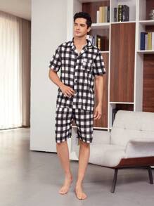 Men's Plaid Pattern Homewear Set