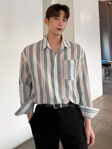 DAZY 男士條紋春夏襯衫 - 彩色 - 查看 5