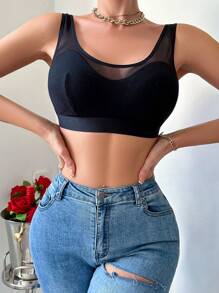 Breathable Sports Bra Wireless - Black - View 2