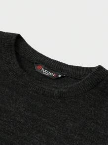 RueChic Men's Round Neck Casual Sweater For Daily Wear - Dark Grey - View 3