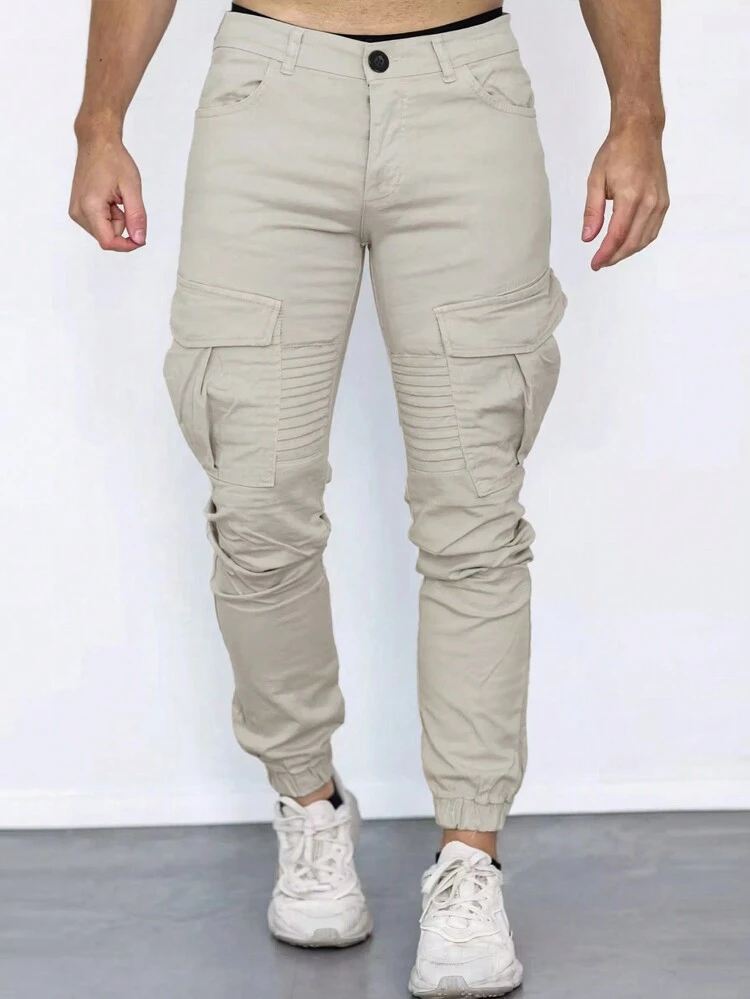 Men's Solid Color Cargo Pants