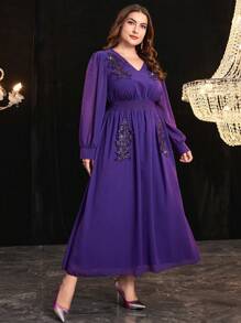 Modelyn Women's Plus Size Purple Dress - Purple - View 4