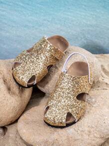 Sandalias Planas Cómodas, De Moda, Versátiles, Ligeras Y Duraderas Para Niños, Adecuadas Para Uso Diario Y Al Aire Libre - Dorado - Ver 2