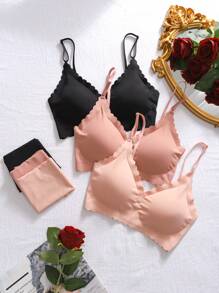 3 Seamless Comfortable Bra And Panties Sets