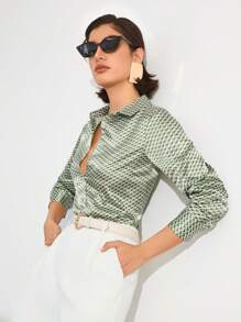 Aveloria Modichic 秋季休闲全印花长袖衬衫 - 彩色 - 查看 7