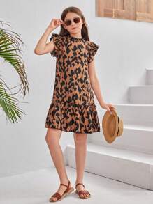 Robe Décontractée Sans Manches Tissée Pour Fille Avec Motif Imprimé Partout - Multicolore - Voir 4