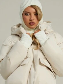 MUSERA Chaqueta Corta Con Capucha Tipo Puffer - Albaricoque - Ver 4
