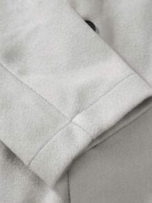 Manfinity Mode Men's Single Breasted Woolen Overcoat With Long Sleeves - Light Grey - View 4