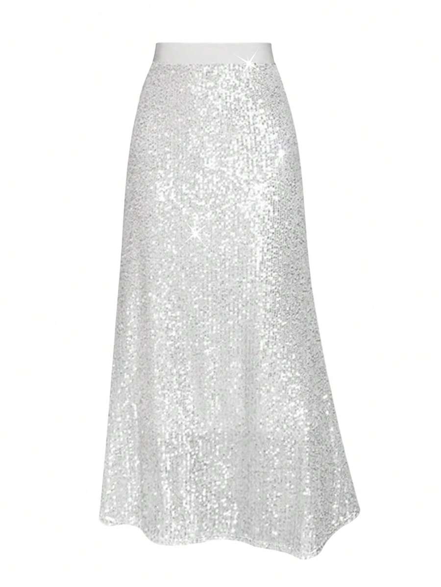 女性閃閃發光的裙子 - 白色 - 查看 1