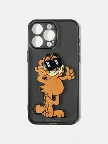 GARFIELD | SHEIN 可爱猫咪图案透明黑色手机壳 - 灰色 - 查看 3