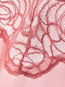 LUVLETTE Lingerie Mid-Rise Lace Mesh Brief Women Underwear Panties Set - Red - View 9