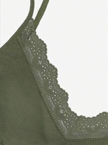 INAWLY 女士純色蕾絲修邊吊帶背心