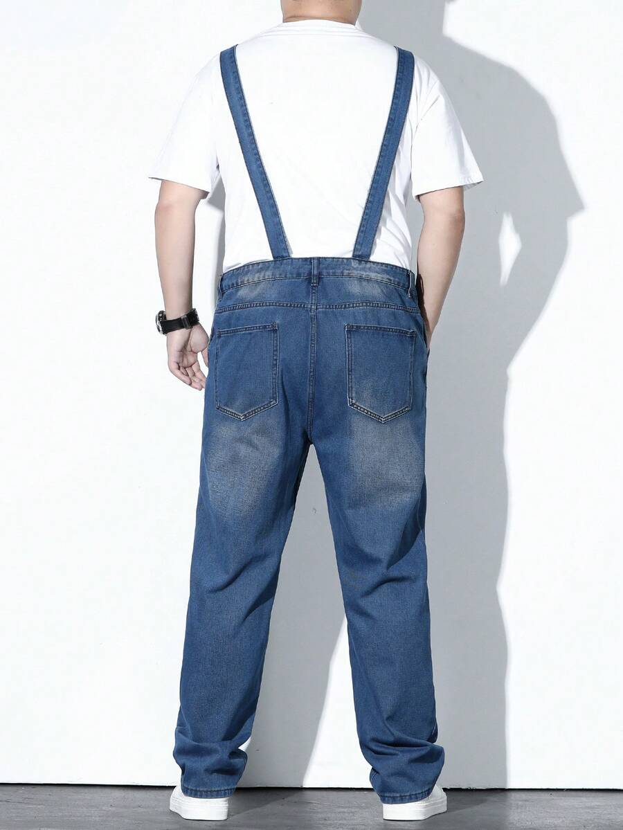 Manfinity Homme Men's Plus Size Blue Overalls SHEIN ASIA