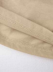 SHEIN 大码女式字母印花短袖 T 恤，耶稣之路真理生活图案 T 恤女式上衣，适合夏季 - 卡其色 - 查看 5