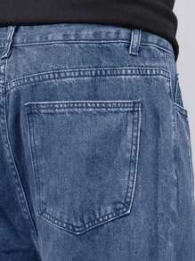 Men Plus Big And Tall Wide Leg Denim Jeans - Medium Wash - View 7