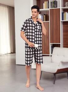Men's Plaid Pattern Homewear Set