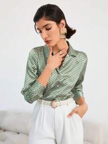 Aveloria Modichic 秋季休闲全印花长袖衬衫 - 彩色 - 查看 5