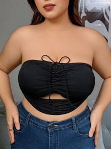 Kích thước lớn Vai lạnh Bowknot Trang trí Không vòng thép - màu đen - Xem 4