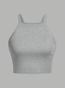 SHEIN EZwear 3入組純色短款休閒背心，夏季修身女士背心 - 彩色 - 查看 10