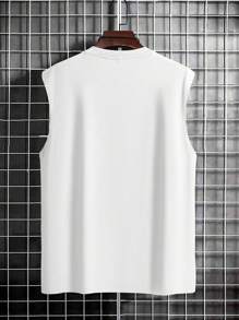 Manfinity ZONE917 Men's Coconut Tree Print Graphic Vacation Formal Sleeveless Tank Top, For Vacation, Rave, Family Matching - White - View 2