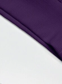 Aesthetic Post 男士加大尺寸字母印花圓領運動衫 - 紫色 - 查看 3