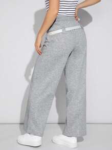 SHEIN EZwear 灰色針織女士運動褲 - 灰色 - 查看 2