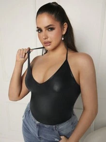 SHEIN SXY Plus Size3pcs High Elasticity Halter Neck Metallic Top - Multicolor - View 6