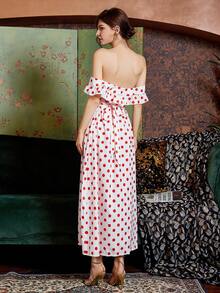 春夏情人節約會優雅露肩裝 - 白色 - 查看 2