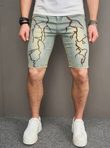 Manfinity LEGND Men's Water-Washed Jeans Shorts With Embroidery Detail - Bronze - View 8