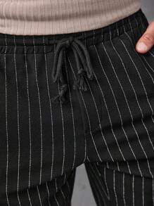 Manfinity VCAY Men's Striped Knitted Shorts Sweat Plain Black Urban Casual