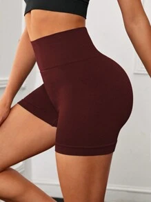 Easithlete 3pcs Wide Waistband Sports Shorts With Phone Pocket Spandex Shorts Biker Shorts - Multicolor - View 5