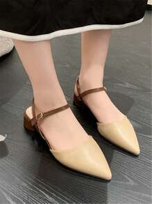 Tacones de punta con tacón escultural de talón abierto - Albaricoque - Ver 3