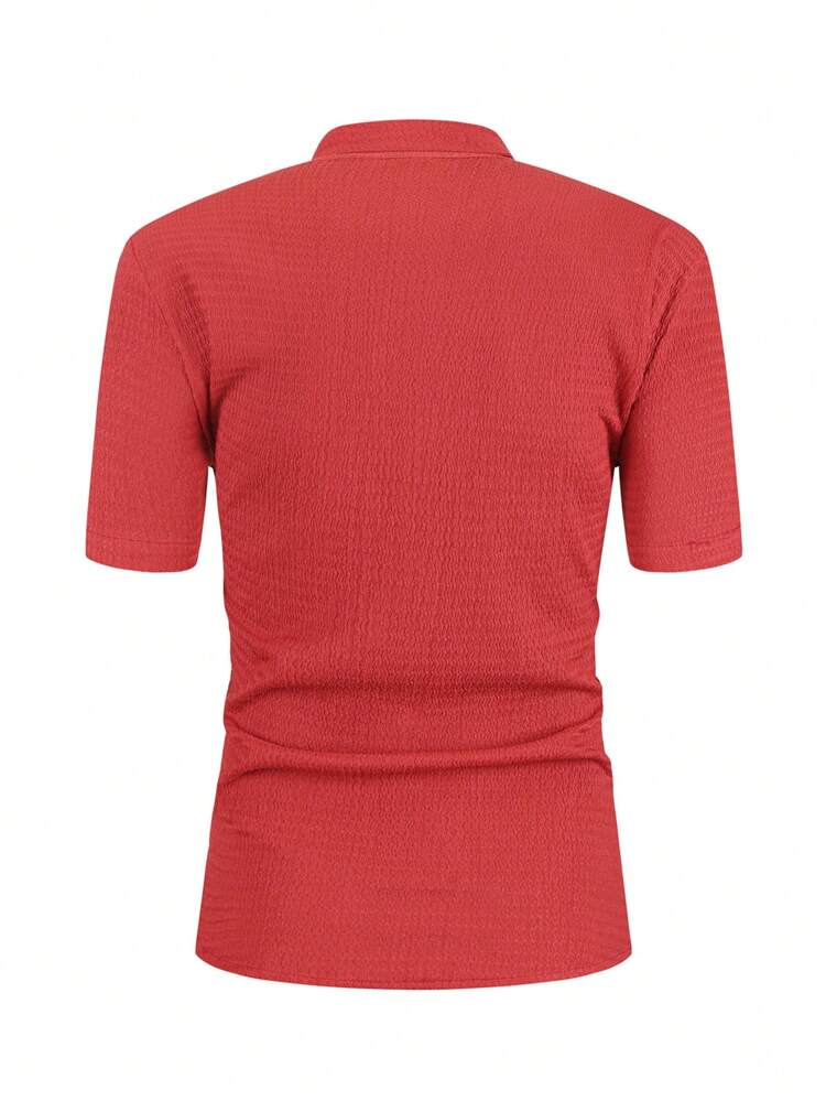 Men Plus Textured Short Sleeve Shirt