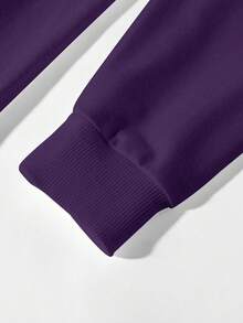 Aesthetic Post 男士加大尺寸字母印花圓領運動衫 - 紫色 - 查看 4