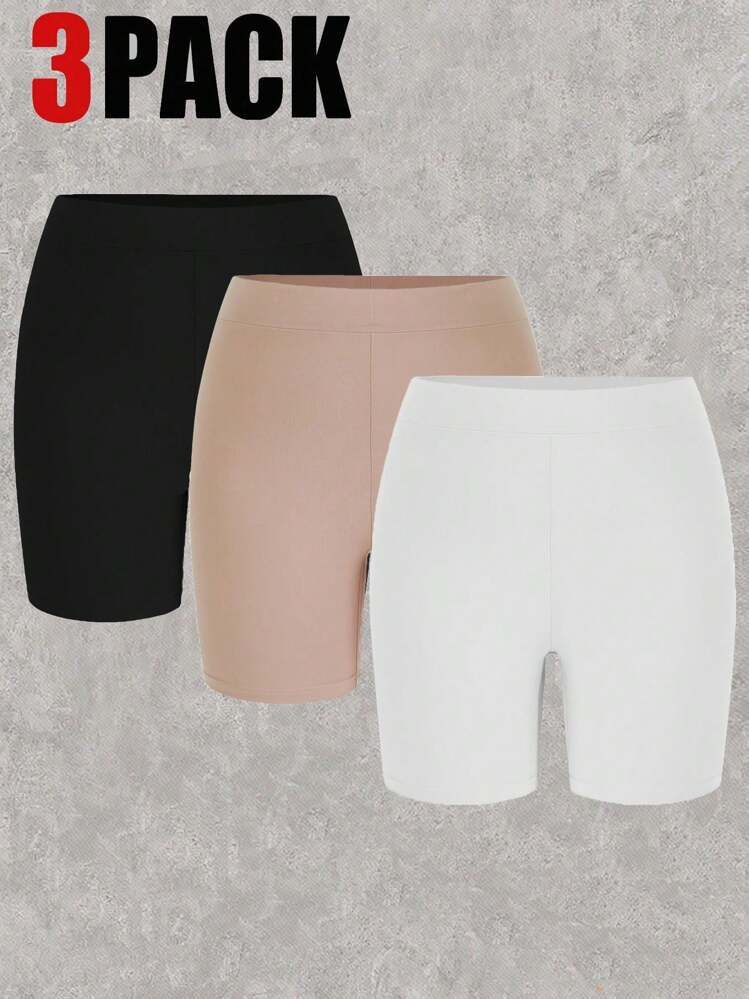 SHEIN EZwear 大尺寸純色短打褲 - 彩色 - 查看 2