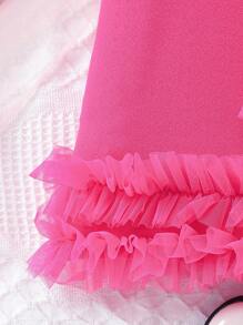 SHEIN Baby Girls Infant Sweet Cute Mesh Tutu Dress Princess Dress With Pouch - Multicolor - View 6