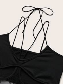 SHEIN Unity Top A Canotta Scavato Con Cuciture In Pizzo Da Donna