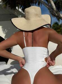 Swim Chiccia Summer Beach Women's One-Shoulder Cutout Monokini Swimsuit