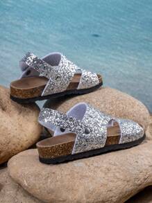 Comfortable, Fashionable, Versatile, Lightweight, And Durable Children's Flat Sandals Suitable For Both Outdoor And Daily Activities - Silver - View 3