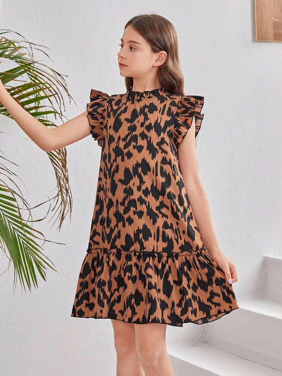 Robe Décontractée Sans Manches Tissée Pour Fille Avec Motif Imprimé Partout - Multicolore - Voir 1