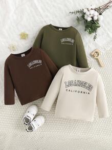 Baby Boy Multiple Pieces Of Fashionable Clothing With Letter Print Design - Multicolor - View 1