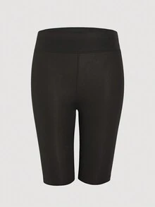 少女黑色弹力腰带百慕大短裤，百慕大短裤/打底裤 - 黑色 - 查看 5