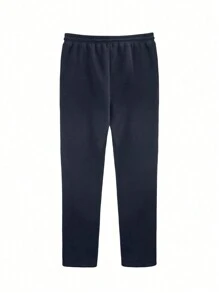 Manfinity EMRG Men's Cross Pattern Printed Drawstring Sweatpants Black Joggers Menmens Sweats - Navy Blue - View 2