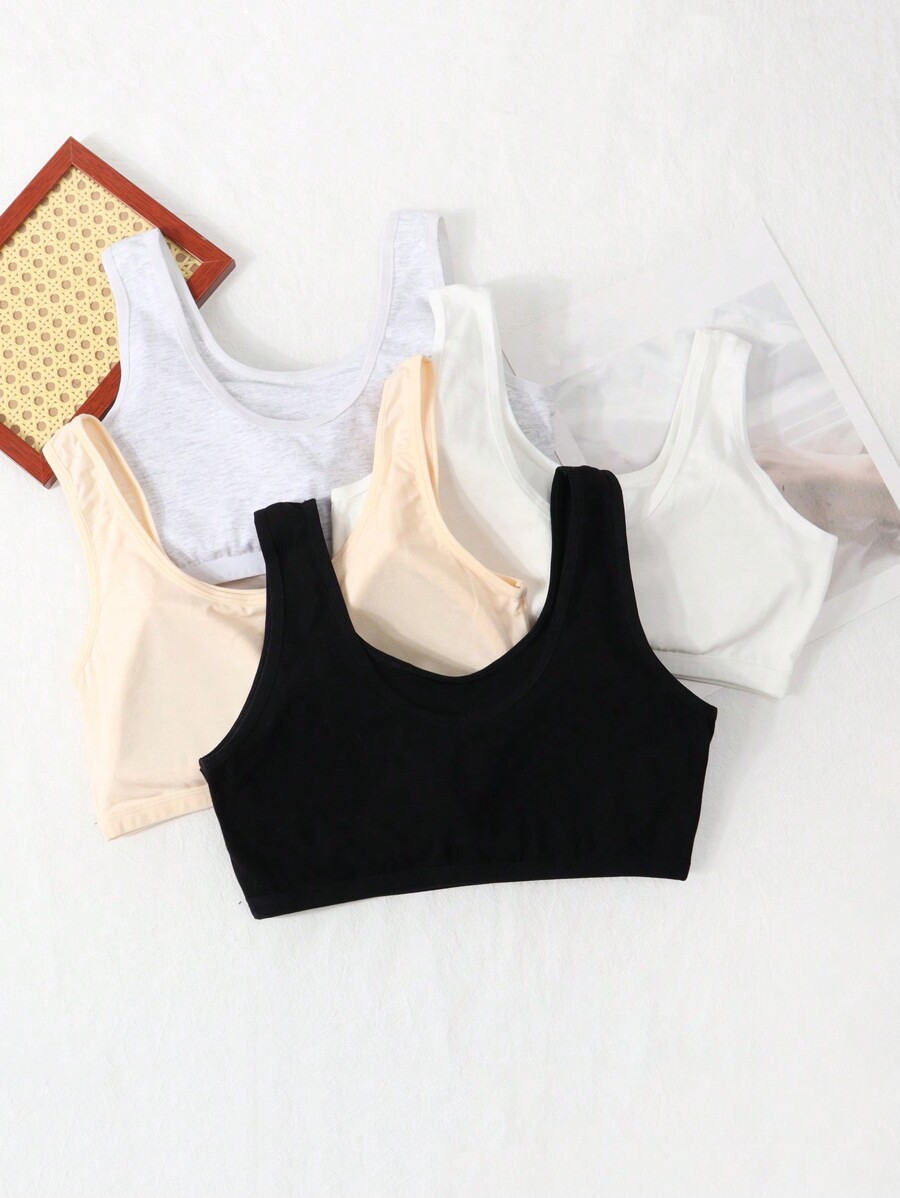 Solid Color Wireless Bra For Tween Girls SHEIN USA