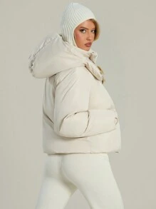 MUSERA Chaqueta Corta Con Capucha Tipo Puffer - Albaricoque - Ver 5